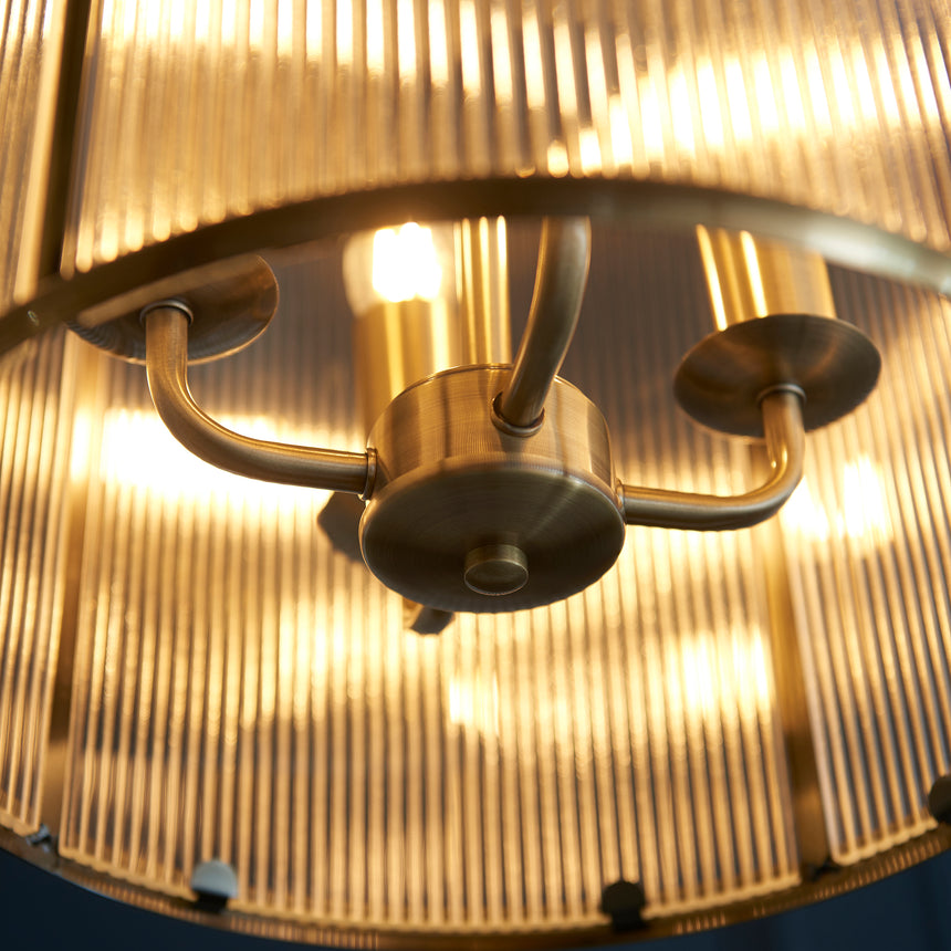 Lambeth Pendant Light, Ribbed Glass