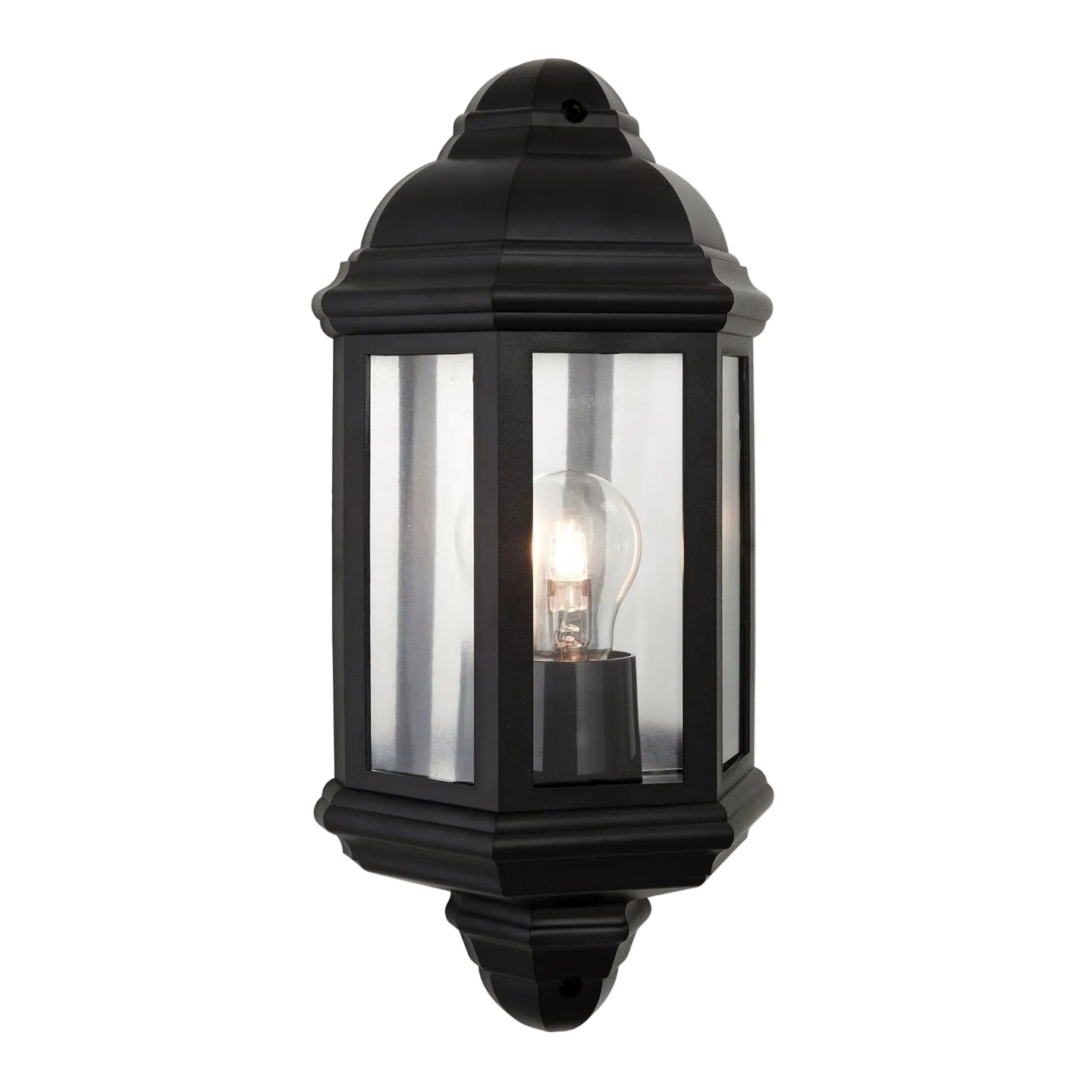 Kensington Outdoor Half Wall Lantern, Black