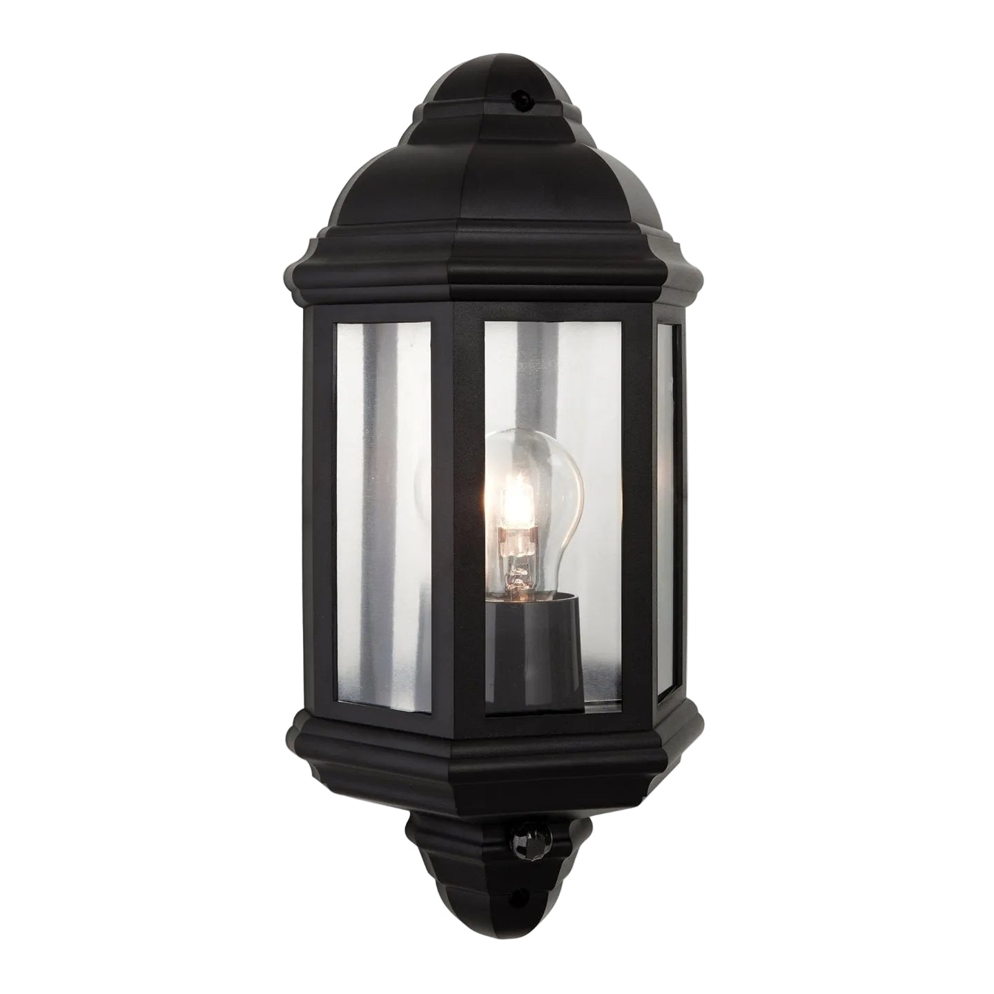 Kensington PIR Outdoor Half Wall Lantern, Black