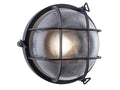 Carlton Round Caged Bulkhead Light, Black