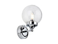 Perris Bathroom Wall Light, Chrome/Clear