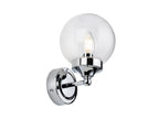 Perris Bathroom Wall Light, Chrome/Clear