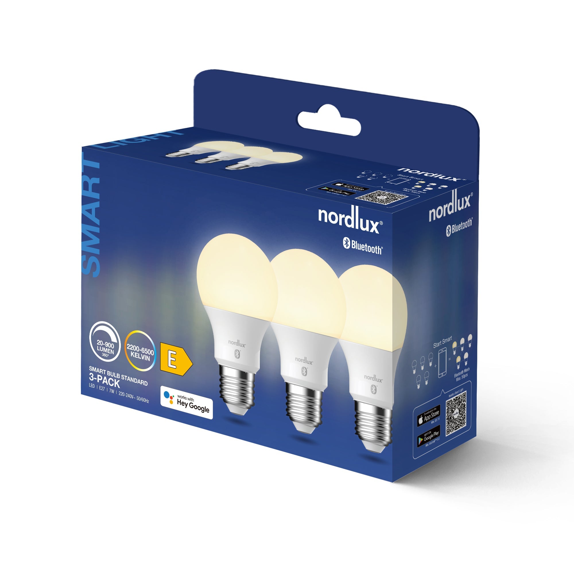 E27 Smart LED Bulb | Tuneable White 2200-6500K | 900lm | 3 Pack (60W eqv)