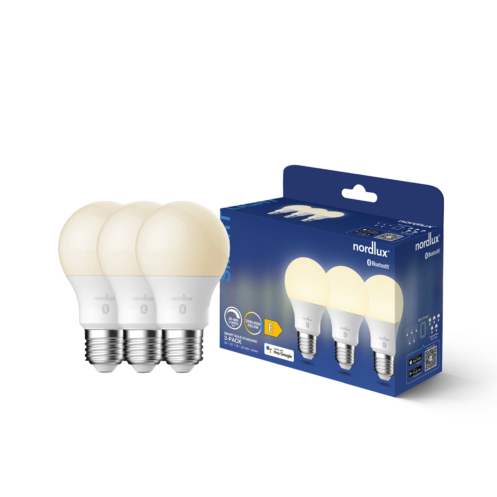 E27 Smart LED Bulb | Tuneable White 2200-6500K | 900lm | 3 Pack (60W eqv)