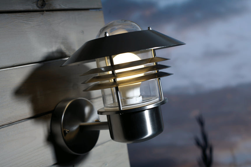 Vejers Wall Lantern, Stainless Steel [Clearance]