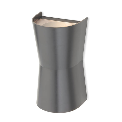 Aiden resin up and down outdoor wall light in graphite, side view