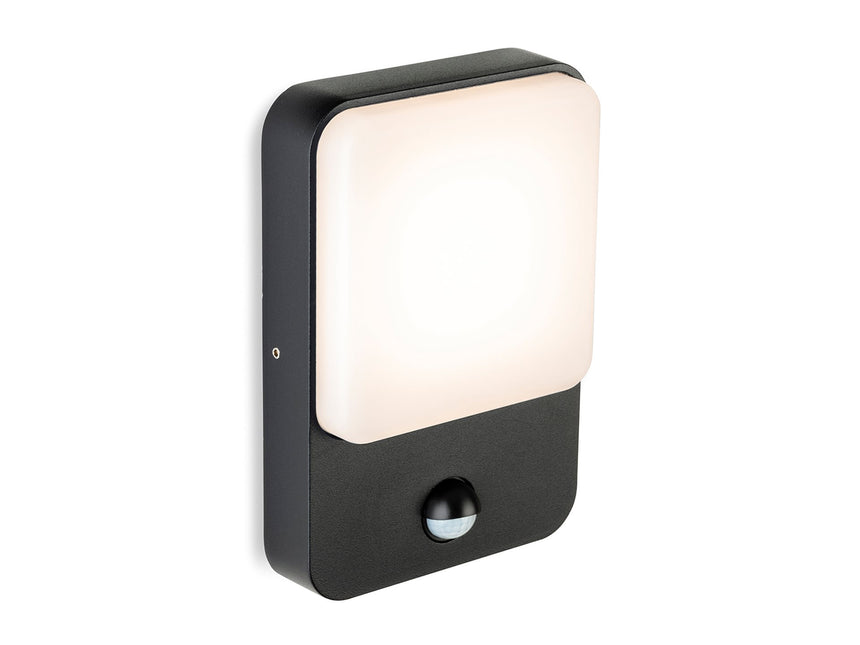 Nolan LED Wall Light Graphite IP54 with PIR Sensor