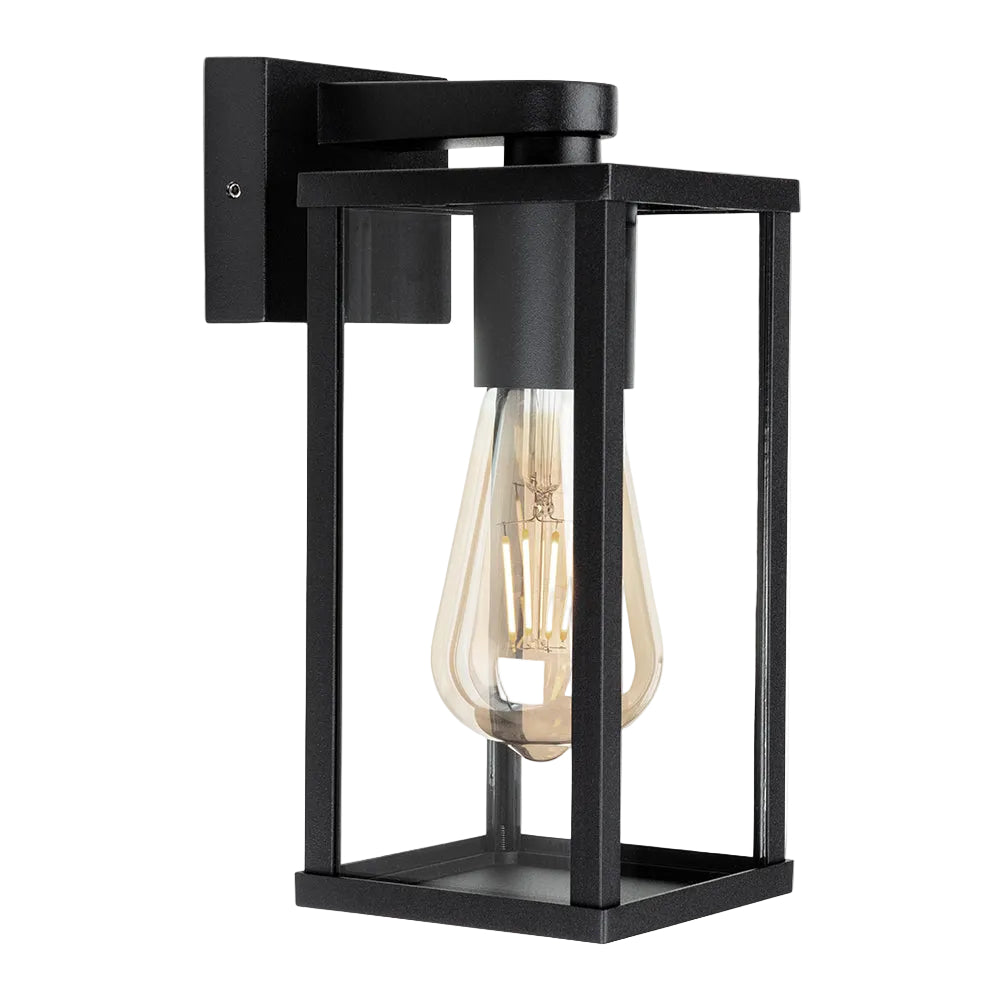 Chester Square Outdoor Wall Light, Black