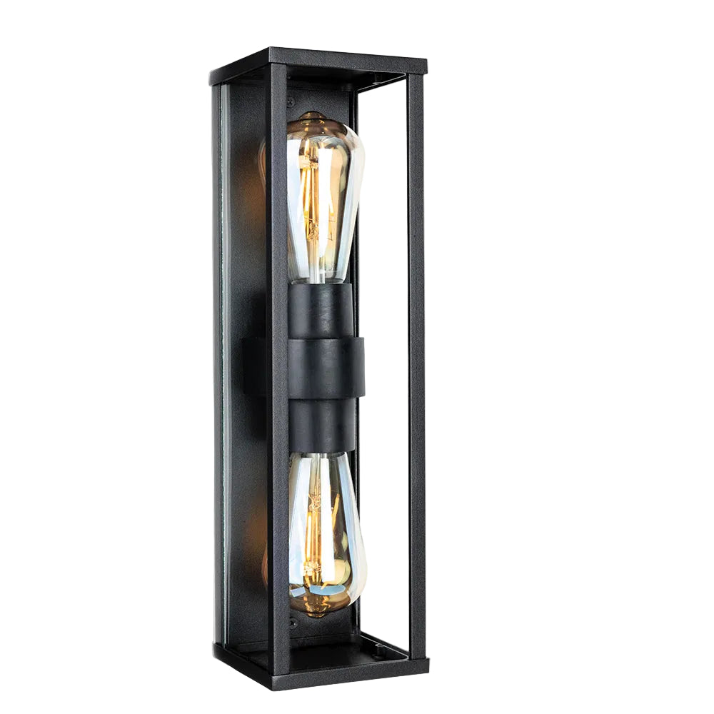 Tessere Square Twin Wall Light, Black