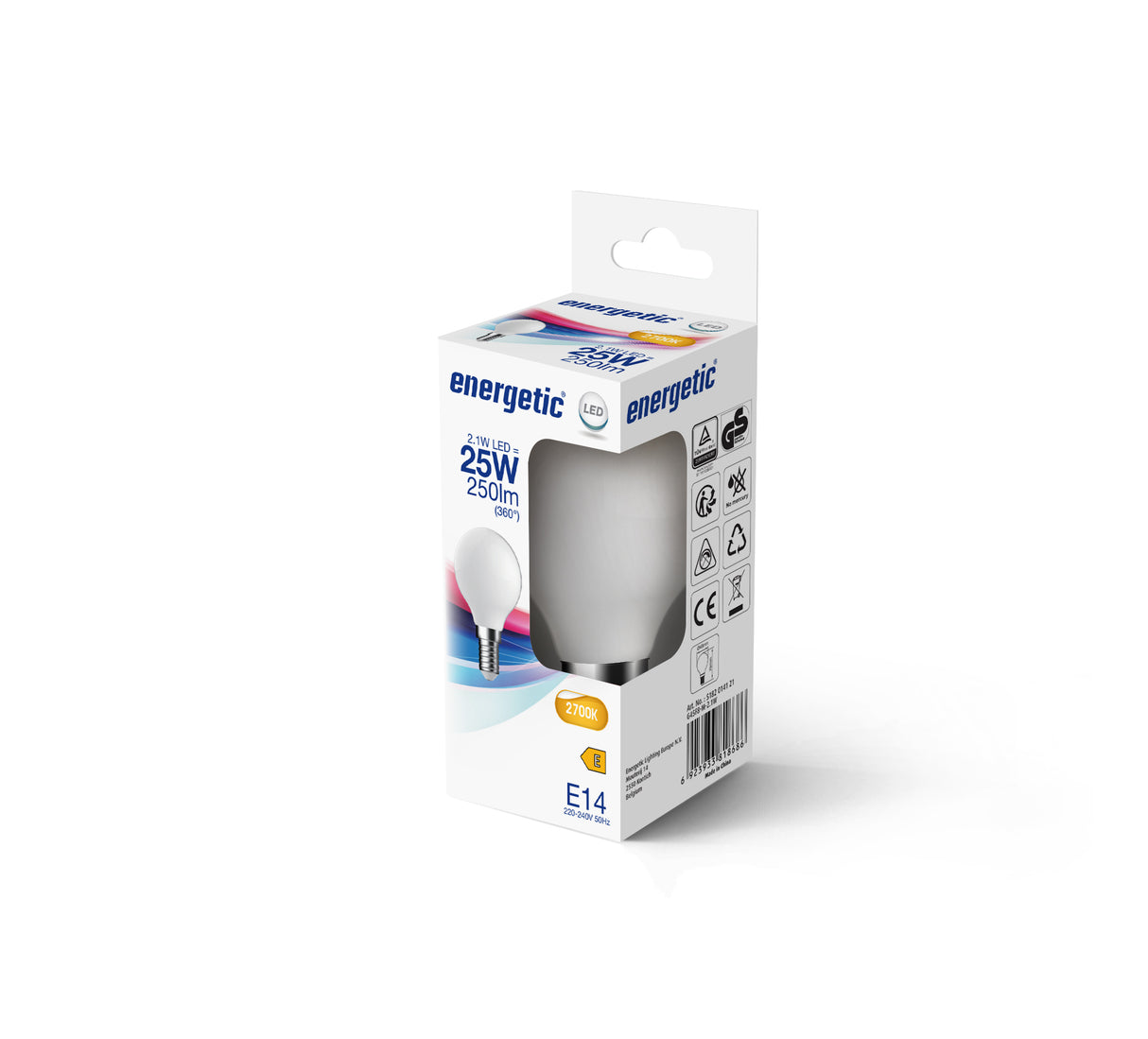 G45 | E14 | Milky Glass | 250lm | 2700k (25w eqv)