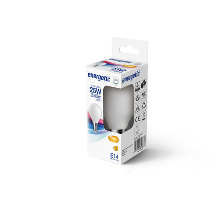 G45 | E14 | Milky Glass | 250lm | 2700k (25w eqv)