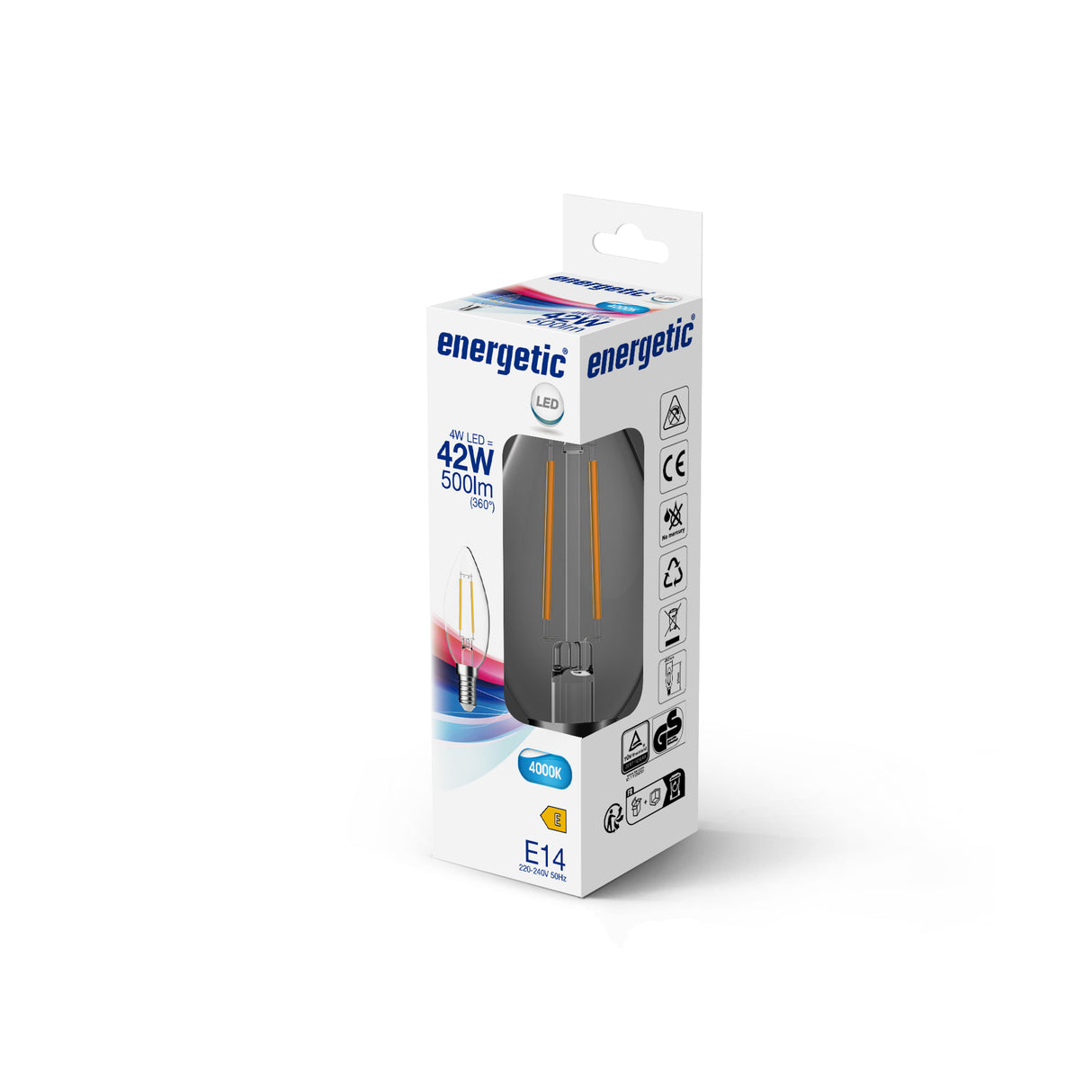 C35 | E14 | 500lm | Cool White 4000k (40w eqv)