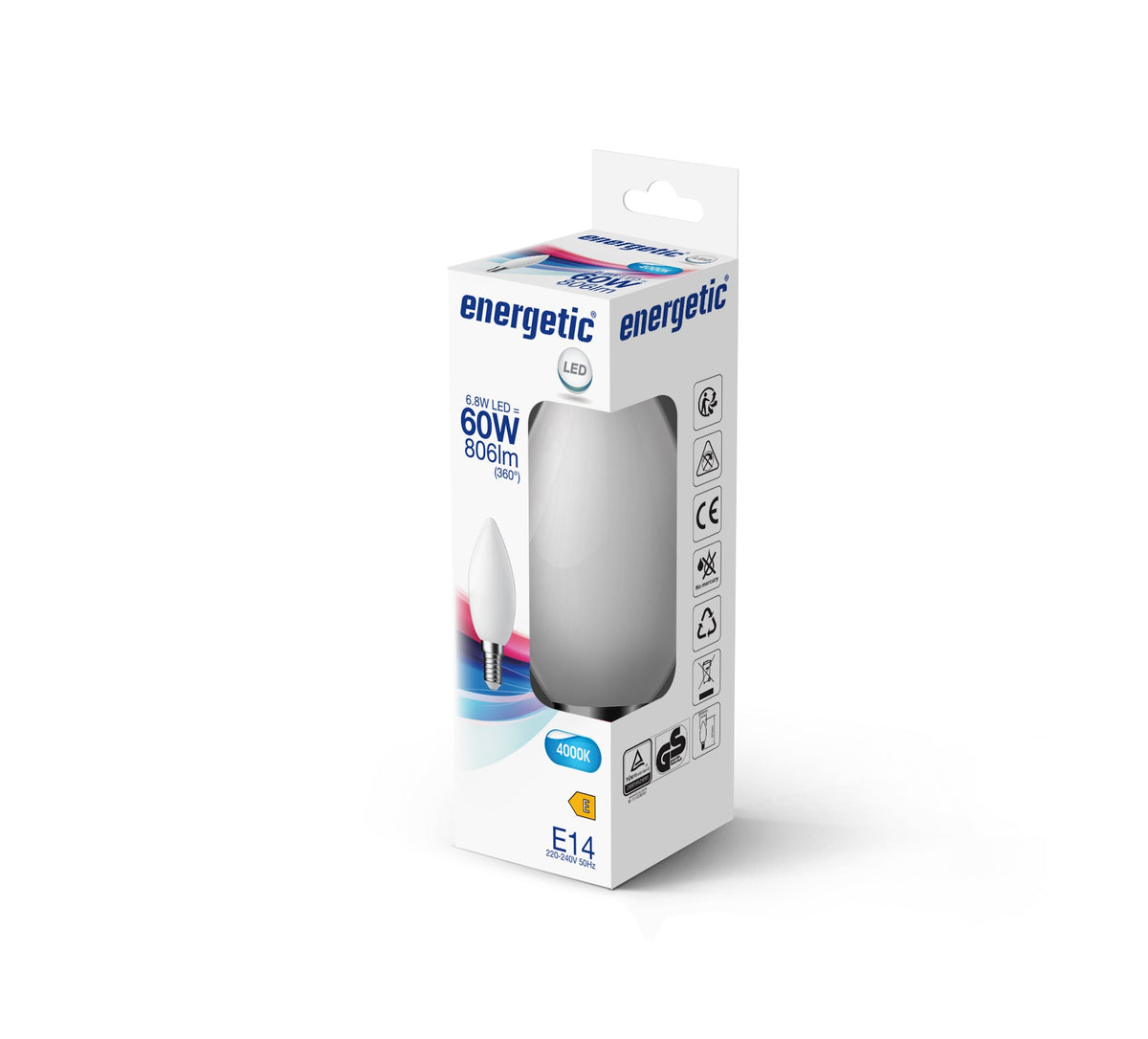 C35 | E14 | Milky Glass | 806lm | 4000k (60w eqv)