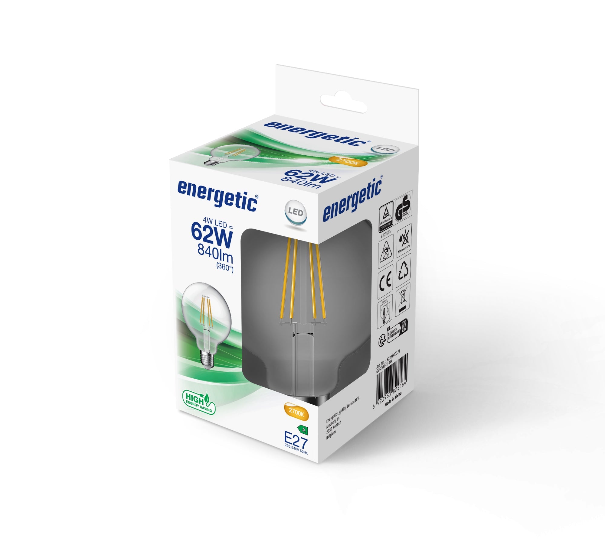 E27 Globe LED Bulb | Warm White 2700K | 840lm (60W eqv)