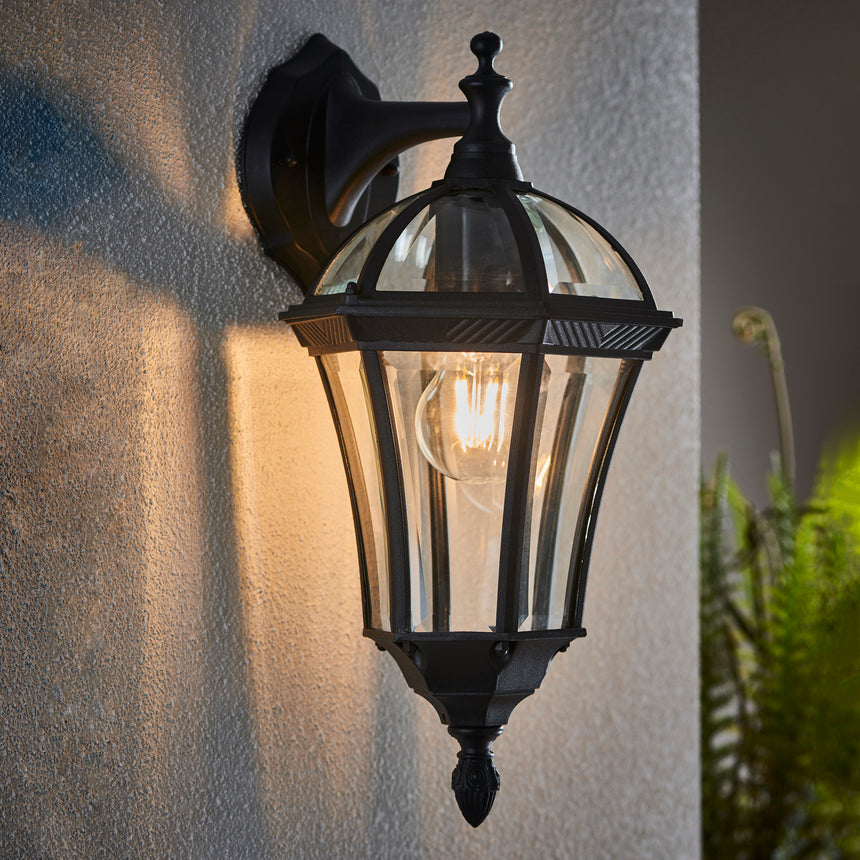 Drayton Down Outdoor Wall Lantern, Black