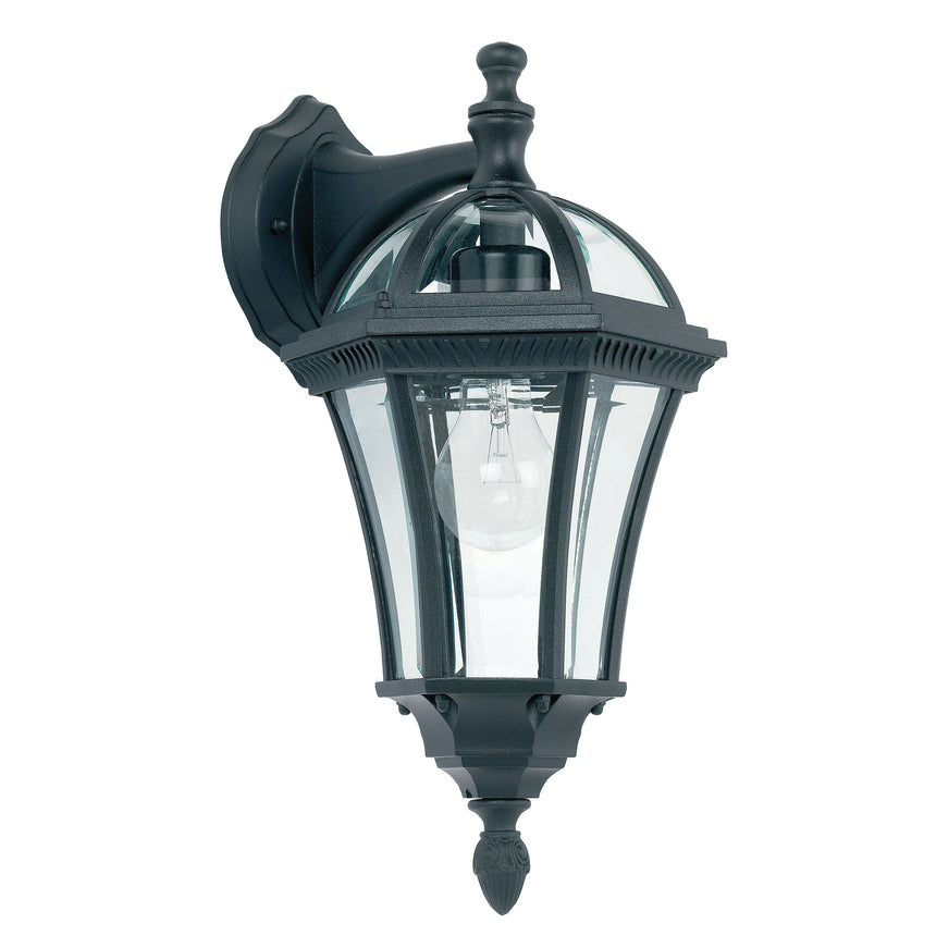 Drayton Down Outdoor Wall Lantern, Black