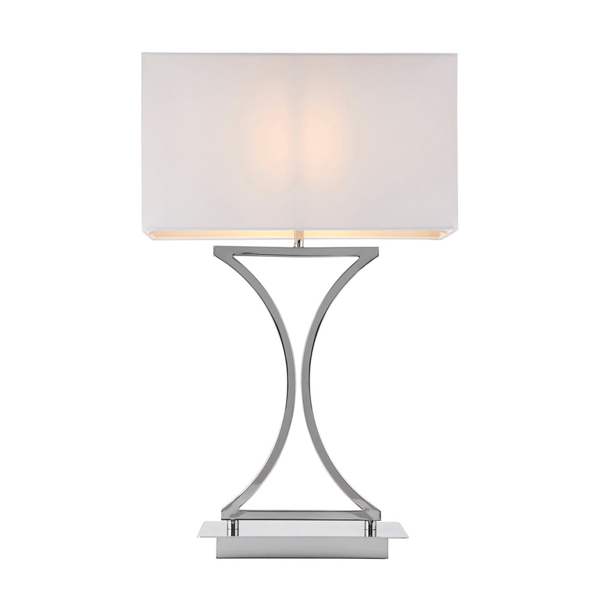 Epalle Table Lamp, Chrome/White
