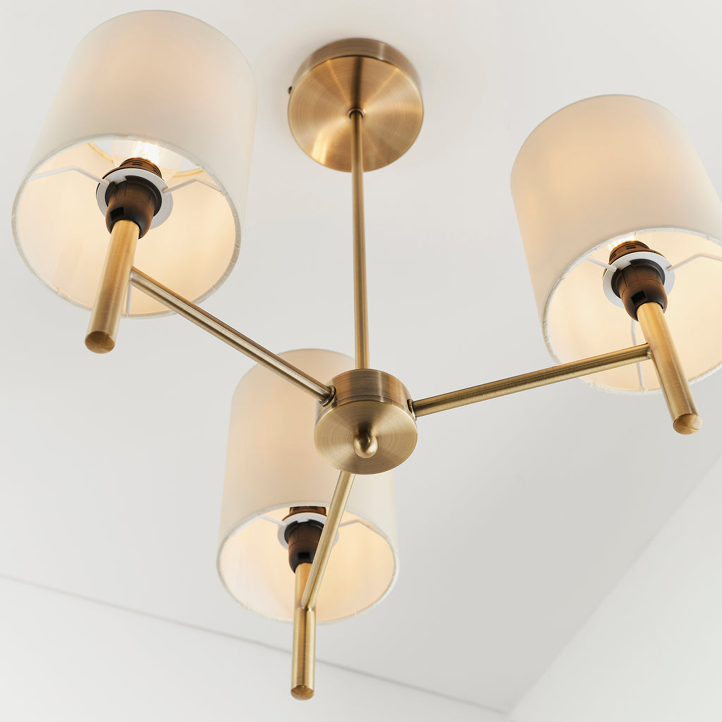 Brio 3 Semi Flush Ceiling Light