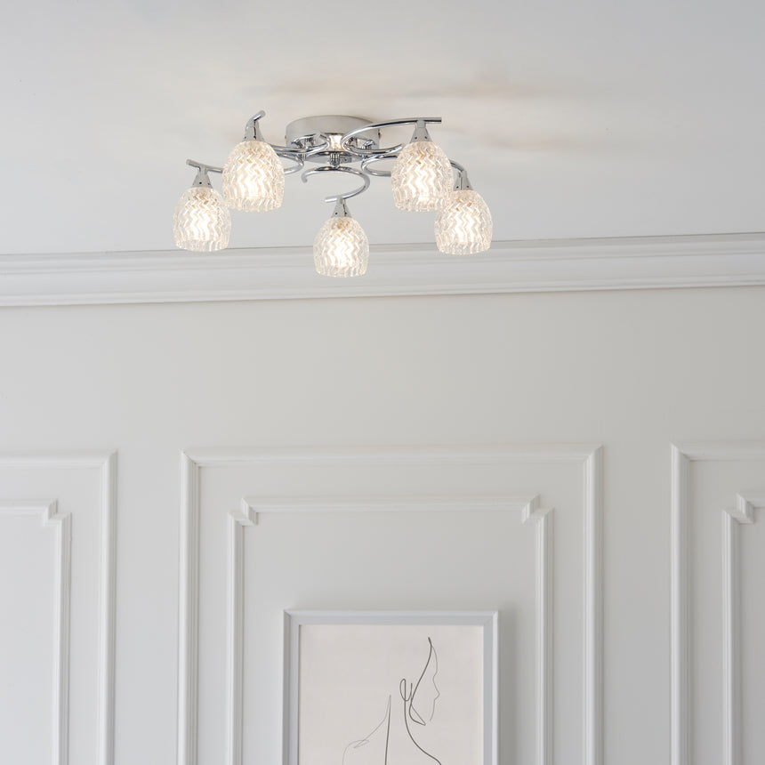 Boyer 5 Semi Flush Ceiling Light