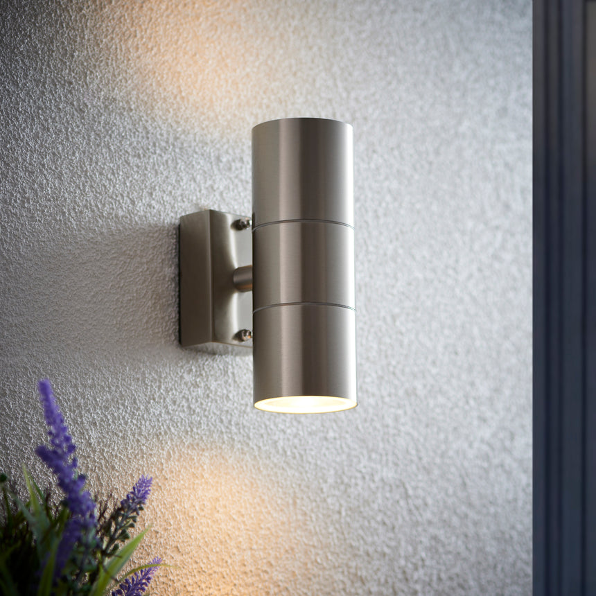 Canon Up & Down Outdoor Wall Light, Stainless Steel