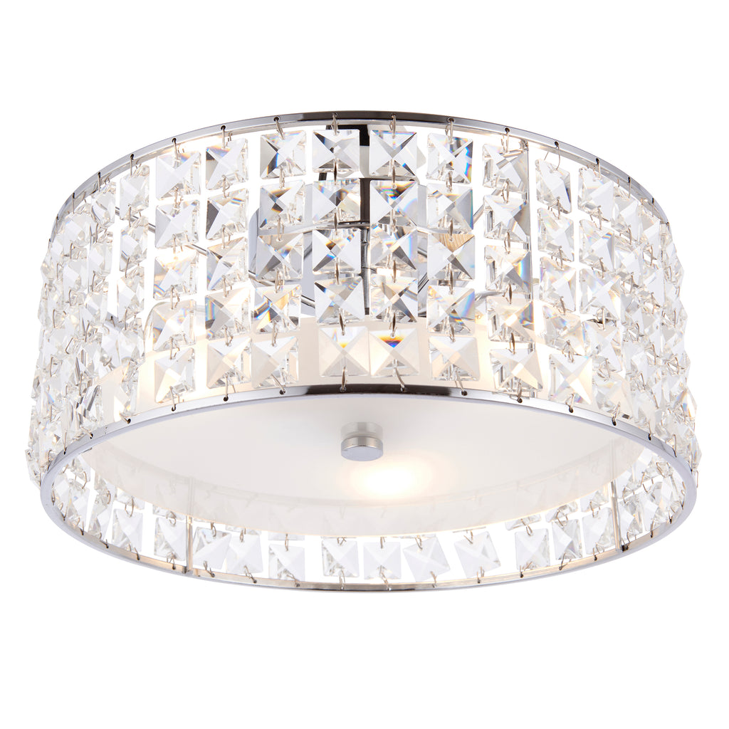 Belfont Flush Bathroom Ceiling Light, Chrome