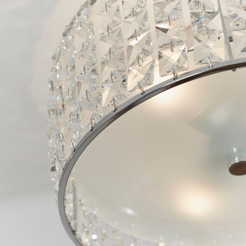 Belfont Flush Bathroom Ceiling Light, Chrome