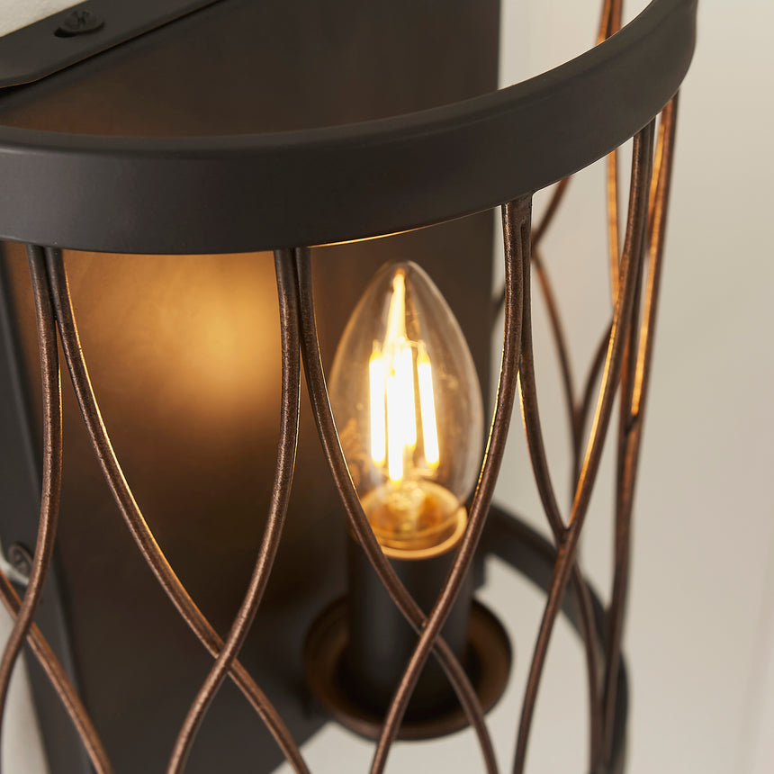 Heston Wall Light, Black/Bronze