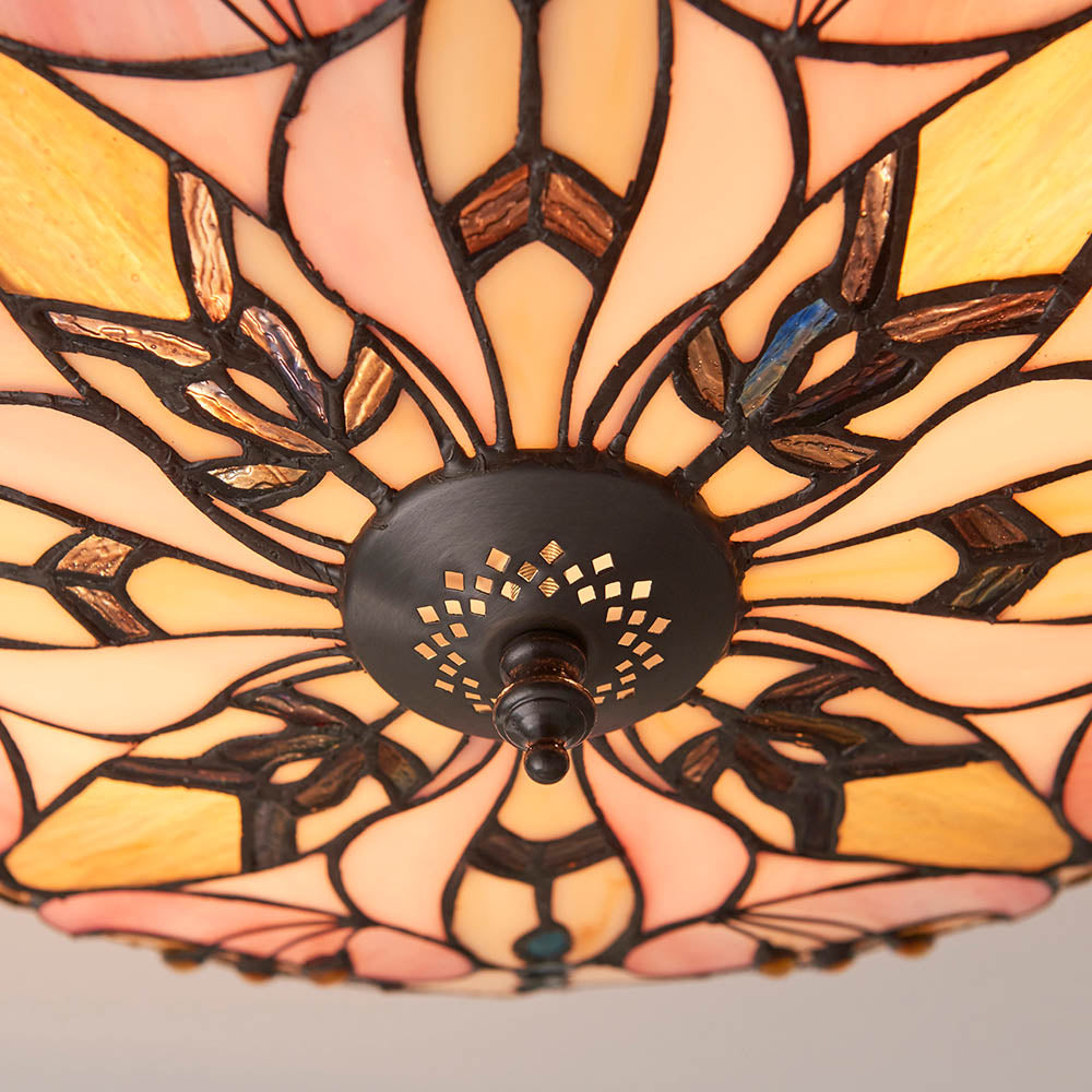 Ashton 45cm Tiffany Flush Ceiling Light