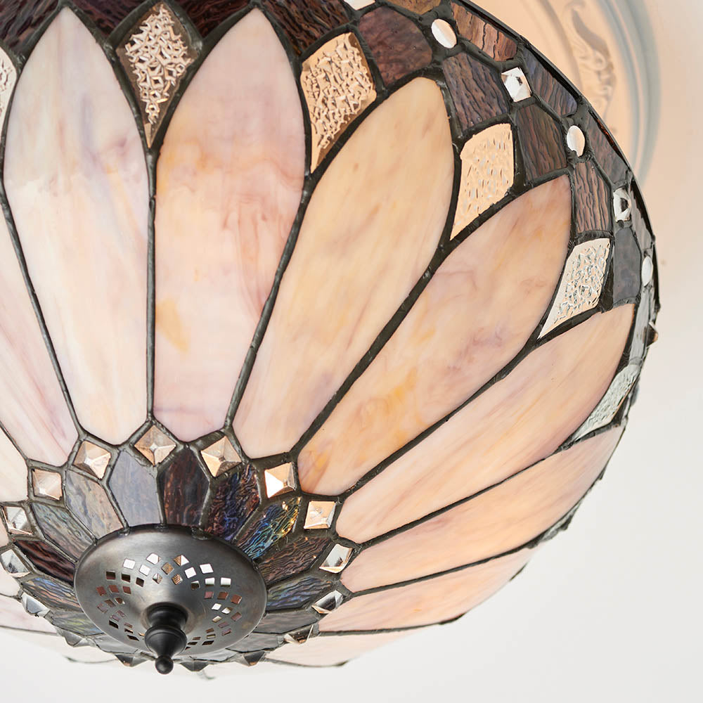 Brooklyn 40cm Tiffany Semi Flush Ceiling Light