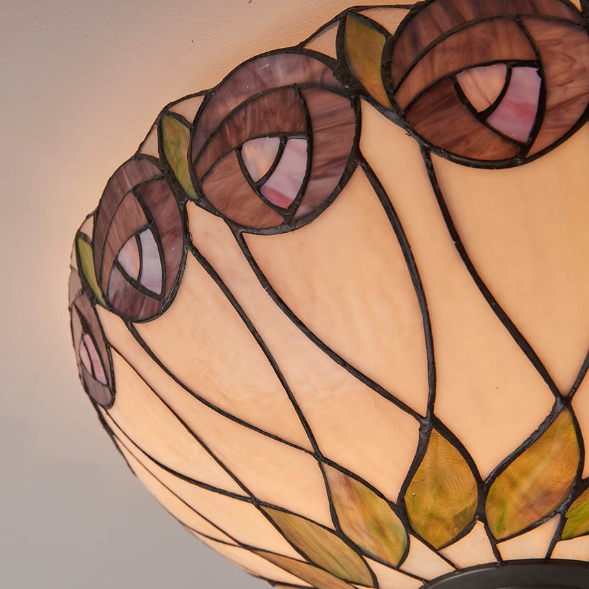 Hutchinson 50cm Tiffany Flush Ceiling Light