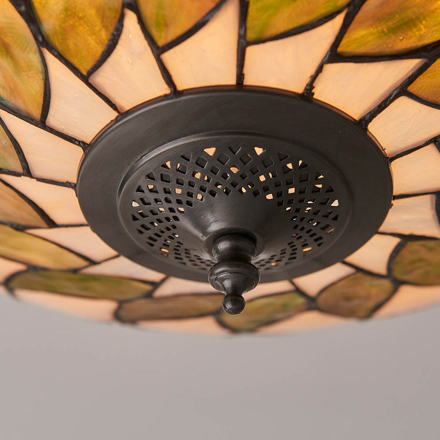 Hutchinson 50cm Tiffany Flush Ceiling Light
