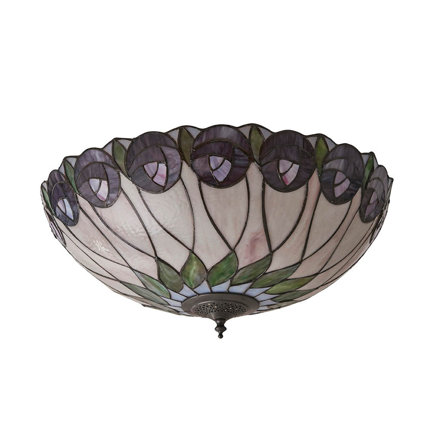 Hutchinson 50cm Tiffany Flush Ceiling Light