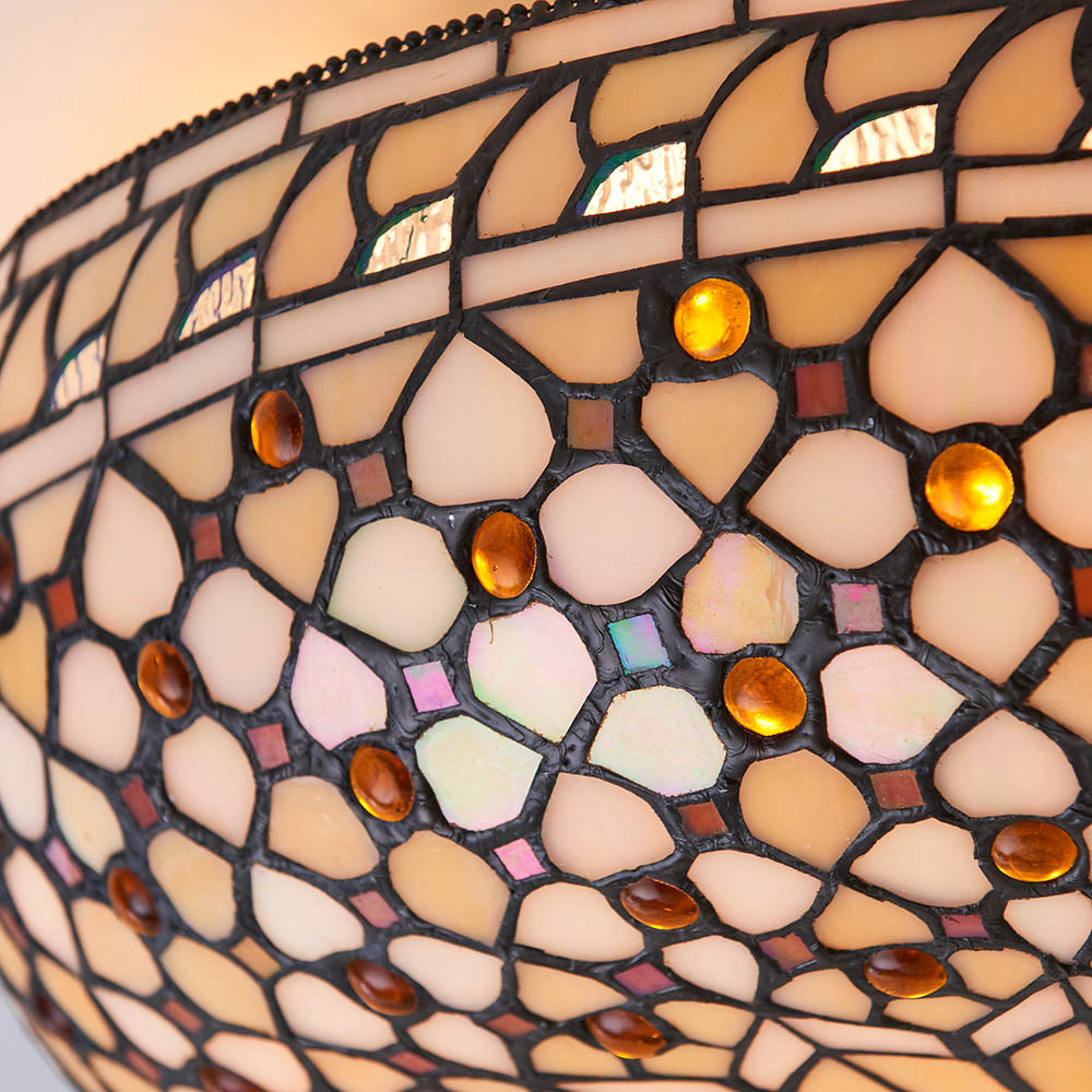 Mille Feux 45cm Tiffany Flush Ceiling Light