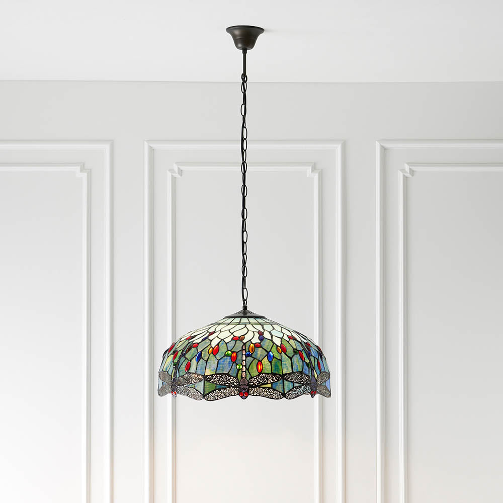 Dragonfly Blue 50cm Tiffany Pendant Light 66148 – Lampsy