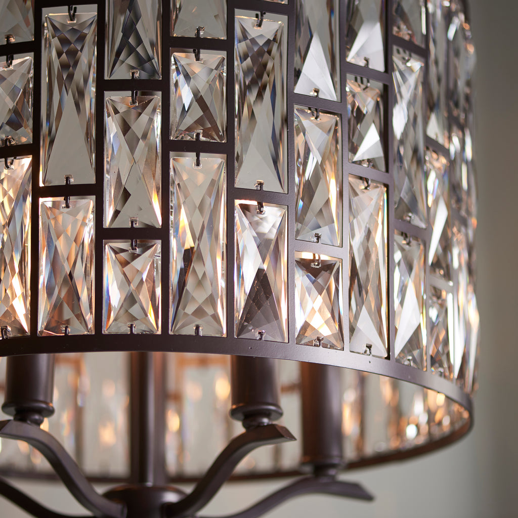 Belle 5 Light Pendant Light, Bronze