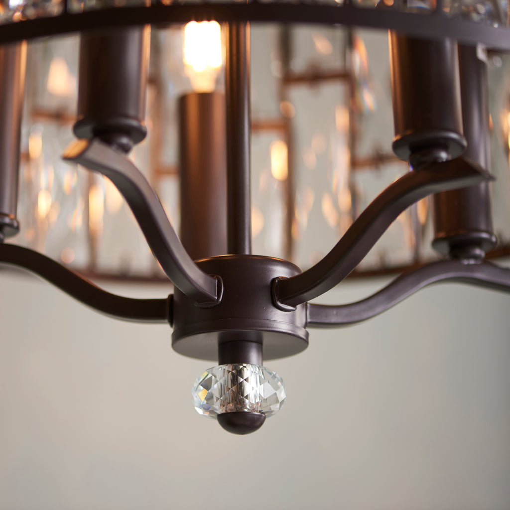 Belle 5 Light Pendant Light, Bronze