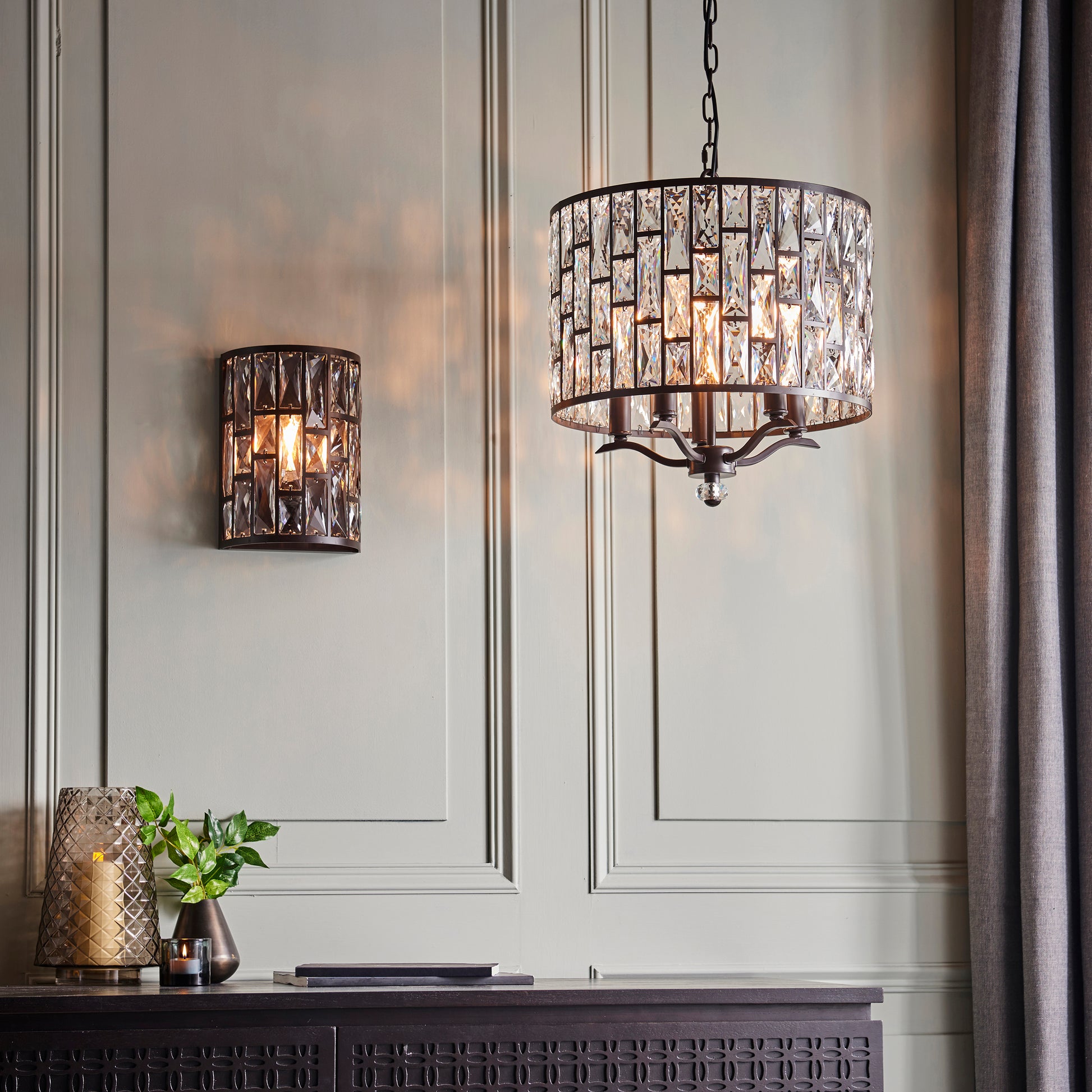 Belle 5 Light Pendant Light, Bronze