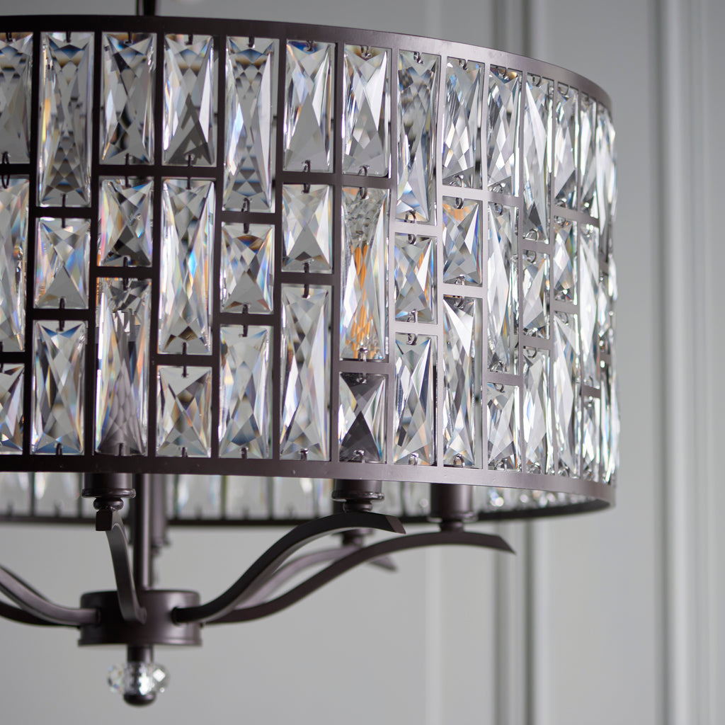 Belle 8 Light Pendant Light, Bronze