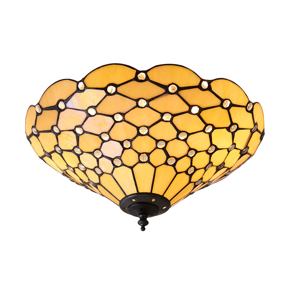 Pearl 37cm Tiffany Flush Ceiling Light