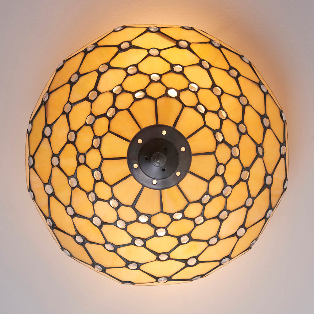 Pearl 37cm Tiffany Flush Ceiling Light