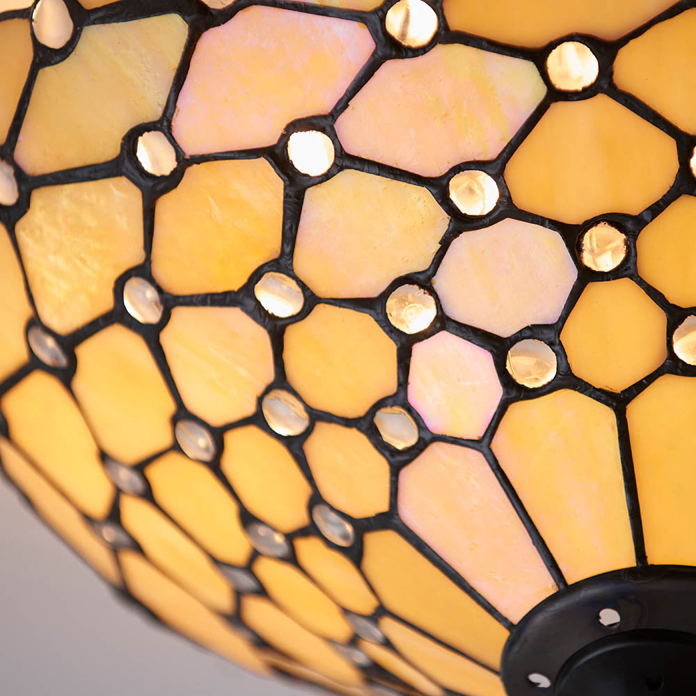 Pearl 37cm Tiffany Flush Ceiling Light