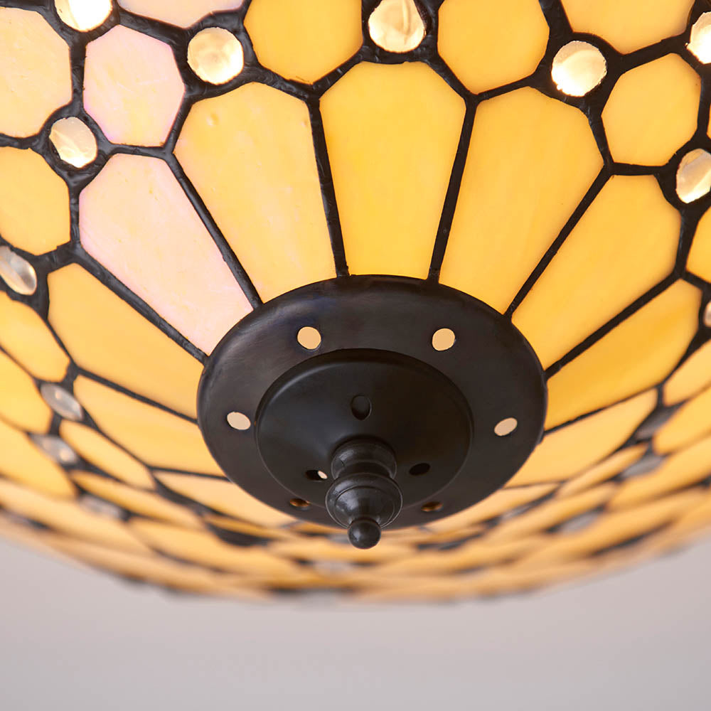 Pearl 37cm Tiffany Flush Ceiling Light