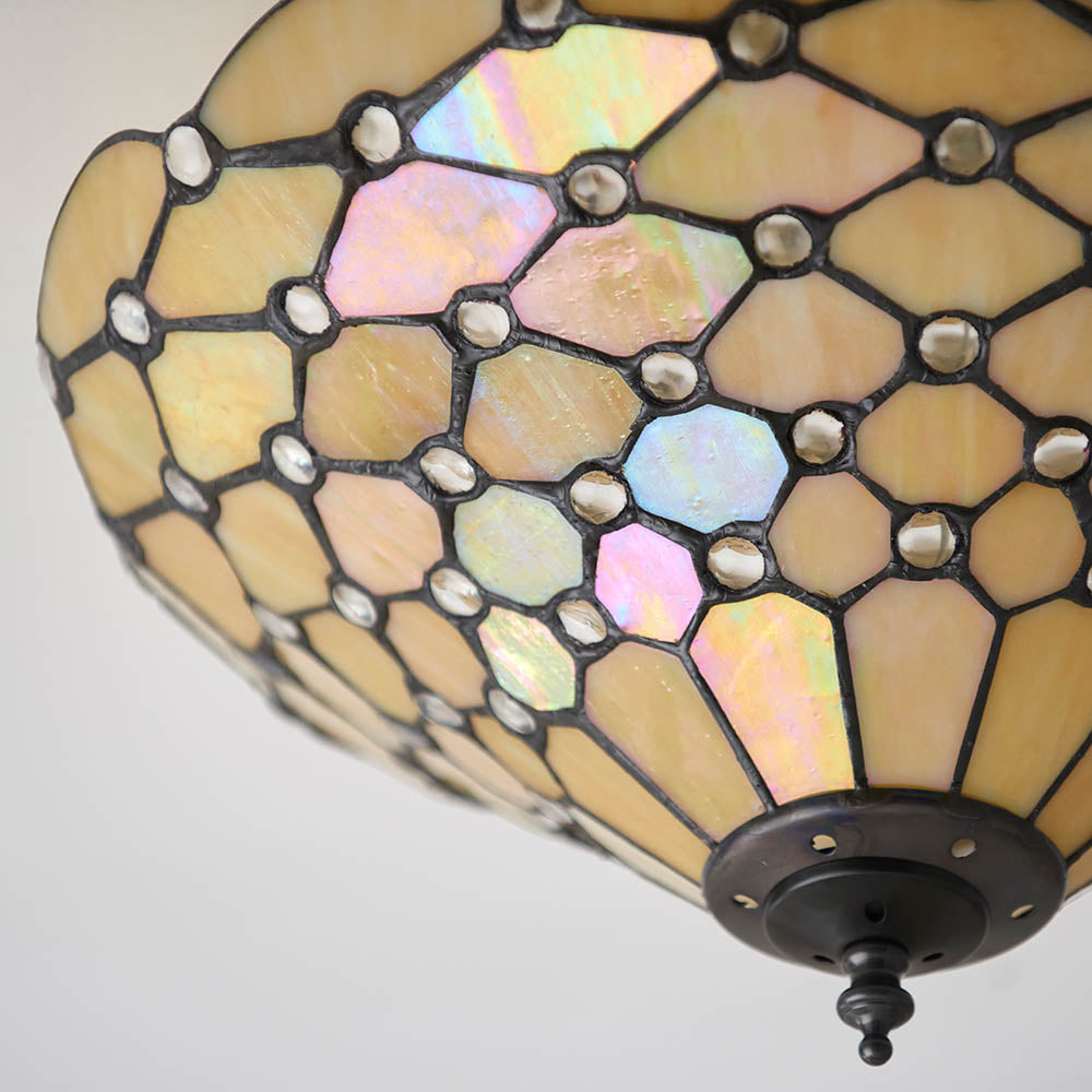 Pearl 37cm Tiffany Flush Ceiling Light
