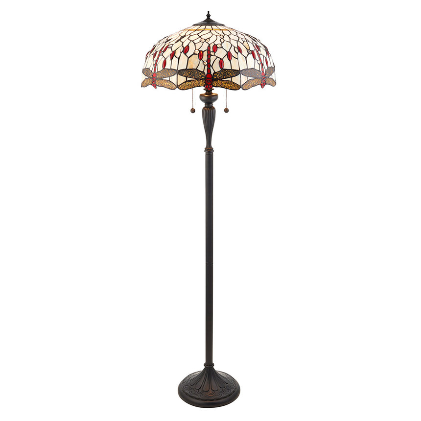 Dragonfly Tiffany Floor Lamp, Beige