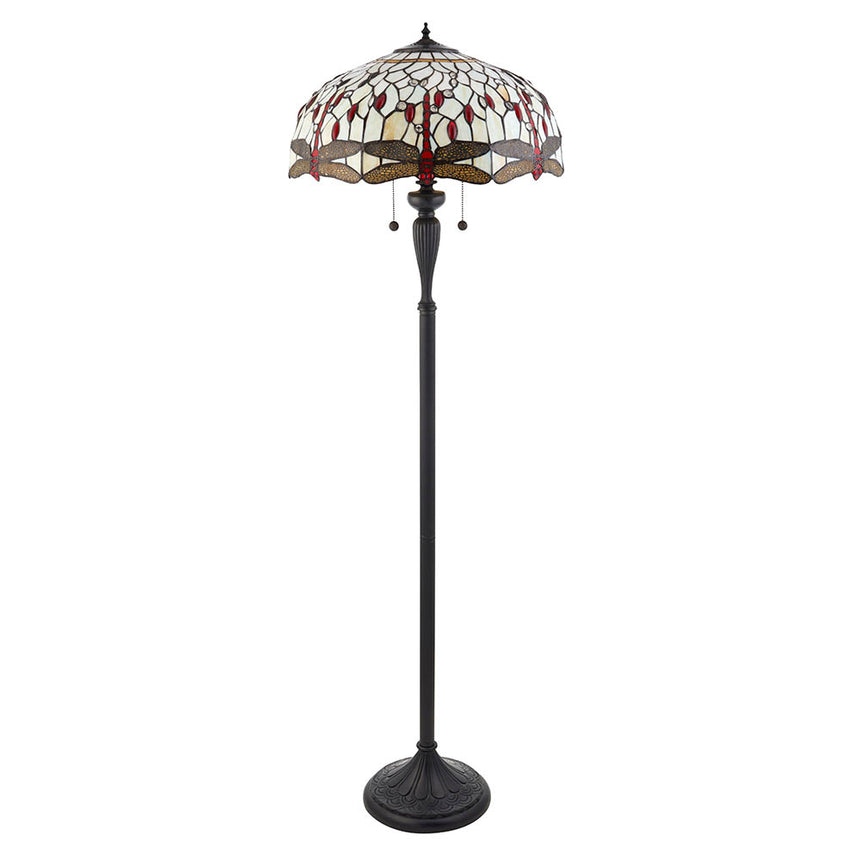 Dragonfly Tiffany Floor Lamp, Beige