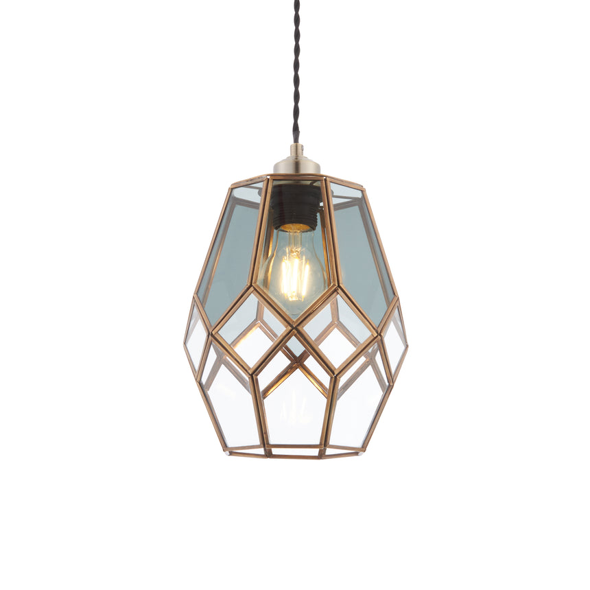 Ripley Easyfit Pendant Light, Antique Brass