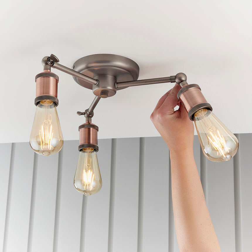 Hal 3 Light Semi-flush Ceiling Light