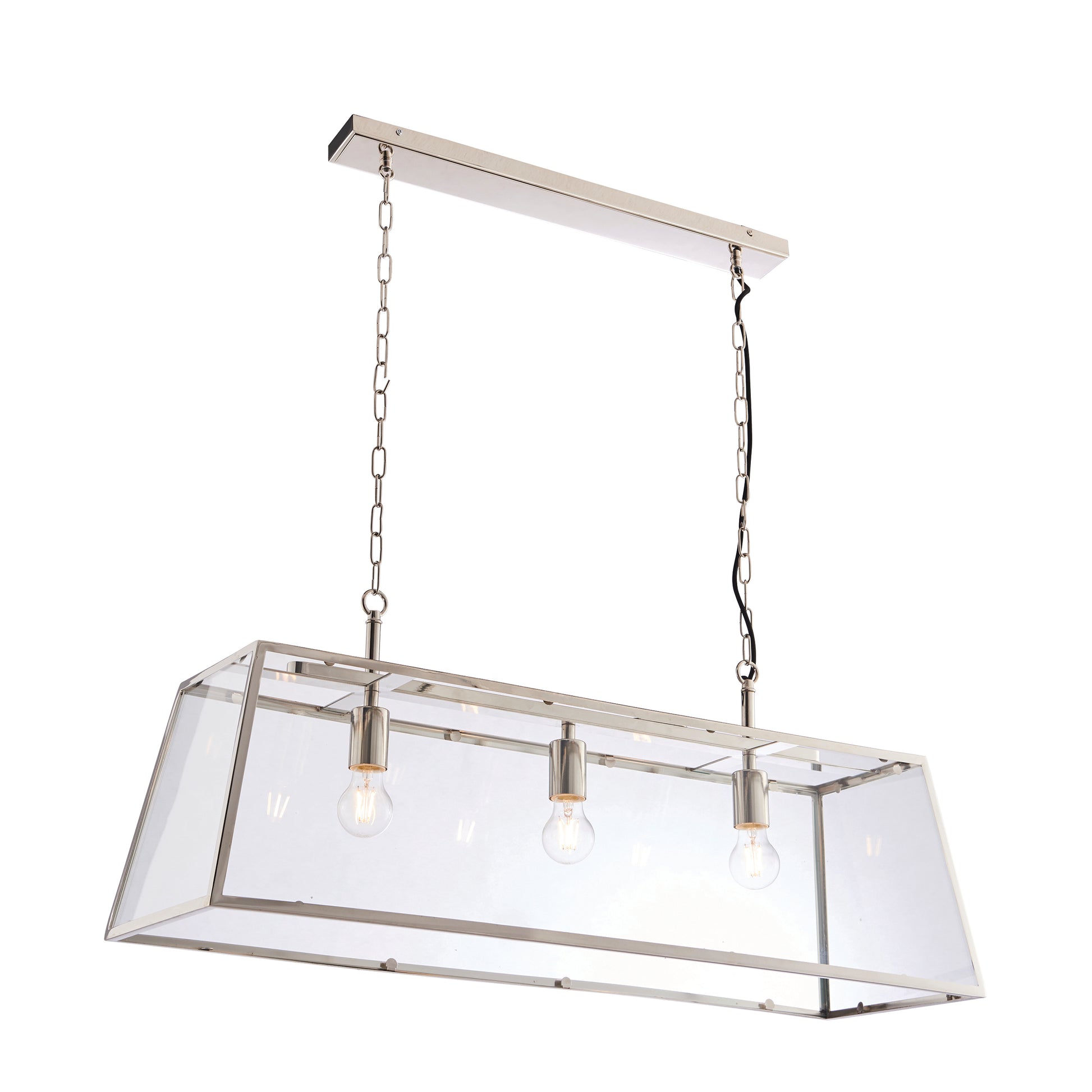 Hurst 3-Light Island Pendant Light, Bright Nickel