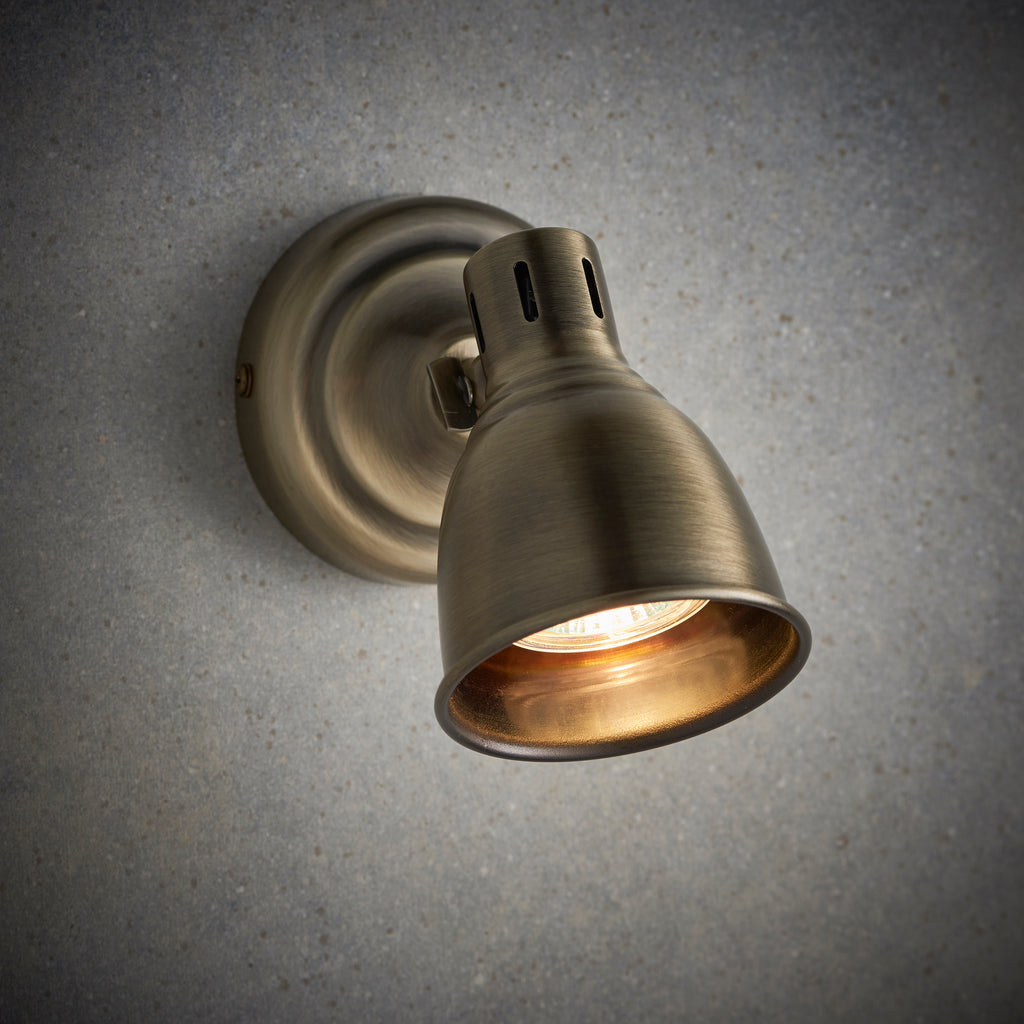 Westbury Wall Spotlight, Antique Brass