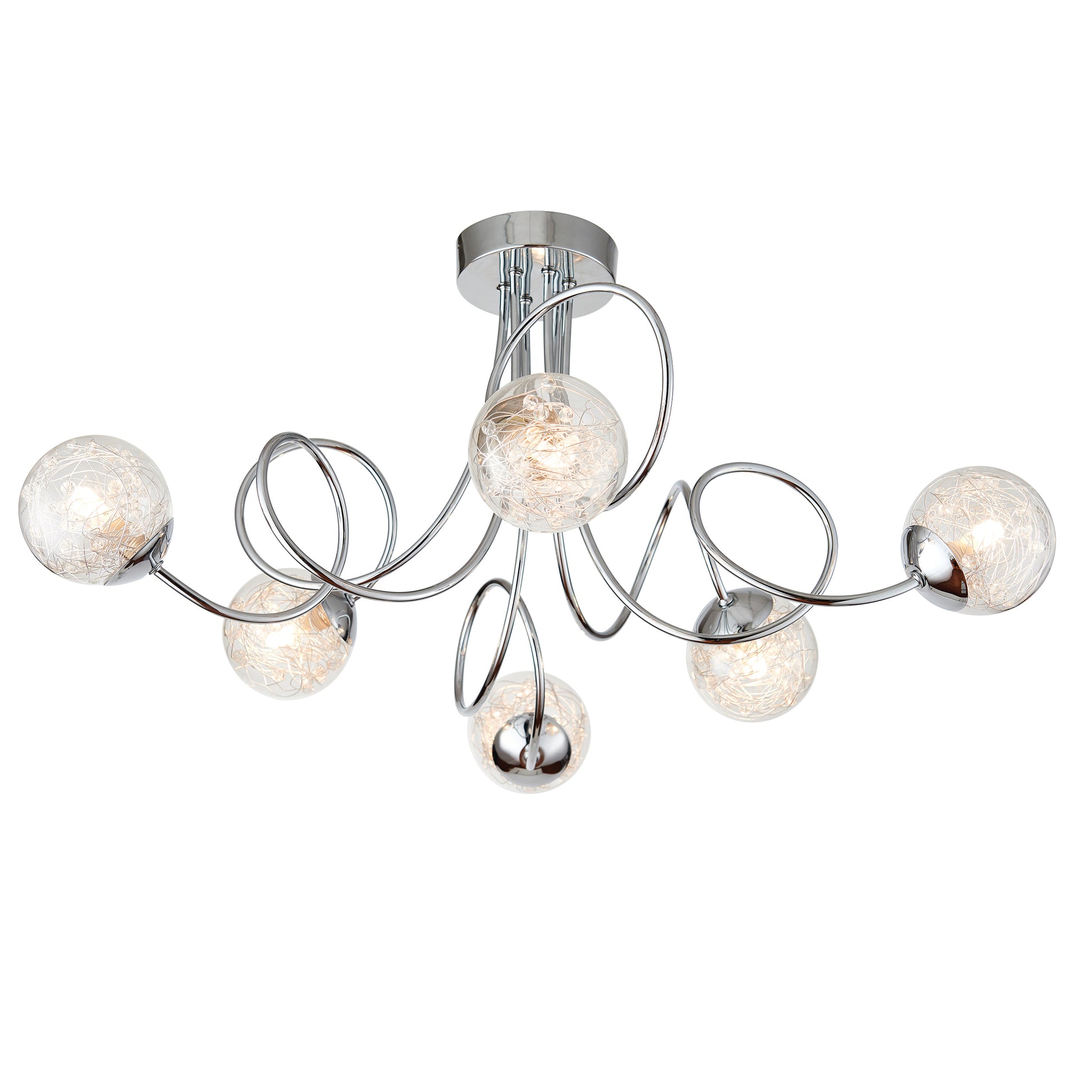 Auria 6 Light Semi Flush Ceiling Light